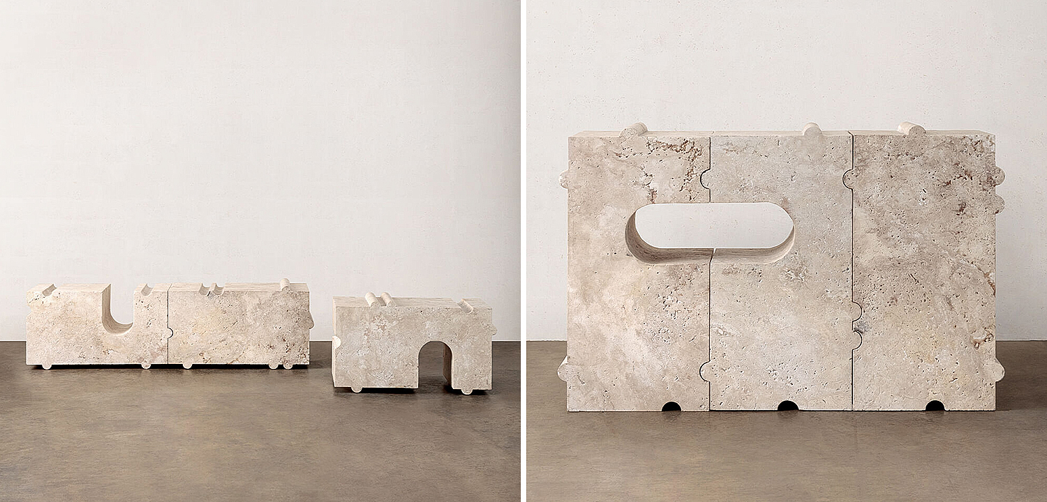 Модульная каменная скамья Hume Modular Stone Bench дизайн Kelly Wearstler Модульная каменная скамья Hume Modular Stone Bench дизайн Kelly Wearstler - Loft-Concept в Рязани