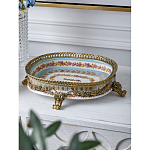 Чаша с цветочным орнаментом на бронзовых ножках Eden Garden варинант исполнения - 3 | Loft Concept в Рязани