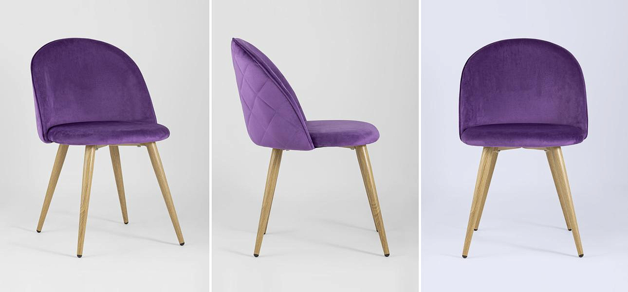 Стул Miruna Chair Спинка Ромбы Лиловый Велюр Стул Miruna Chair Спинка Ромбы Лиловый Велюр - Loft-Concept в Рязани