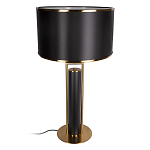Настольная лампа с чёрным тканевым абажуром и металлическим корпусом золотого цвета Golden Arc варинант исполнения - 2 | Loft Concept в Рязани
