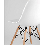 Пластиковый стул на ножках из массива бука Eames White  варинант исполнения - 3 | Loft Concept в Рязани