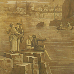 Обои ручная роспись Views of Italy Sepia варинант исполнения - 1 | Loft Concept в Рязани