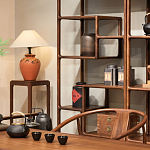 Стеллаж деревянный с полками для хранения Moon Walnut Furniture варинант исполнения - 4 | Loft Concept в Рязани