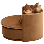 Кушетка круглая с обивкой из велюра коричневая Milky Brown Chair варинант исполнения - 3 | Loft Concept в Рязани