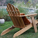 Уличное кресло из массива акации Adirondack Wooden Chair Natural варинант исполнения - 7 | Loft Concept в Рязани