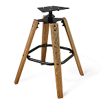 Барный стул со спинкой и мягкой обивкой с ромбами на 4-х деревянных ножках Бежевый Велюр Ava Charm варинант исполнения - 5 | Loft Concept в Рязани