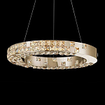 Люстра золотая в форме кольца с мозаичным хрустальным оформлением Sparks of Crystal варинант исполнения - 2 | Loft Concept в Рязани