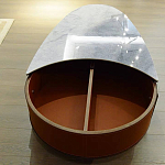 Дизайнерский журнальный стол овальной формы с открывающейся столешницей Caleb Coffee Table варинант исполнения - 1 | Loft Concept в Рязани