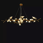 Люстра в виде золотой ветки с цветами и птичками Marvelous Garden варинант исполнения - 9 | Loft Concept в Рязани