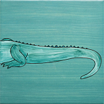 Плитка с узором Крокодил байдарочник варинант исполнения - 4 | Loft Concept в Рязани