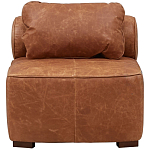 Кожаное модульное кресло коричневое без подлокотников с подушкой Coul Leather Modular Armchair варинант исполнения - 2 | Loft Concept в Рязани