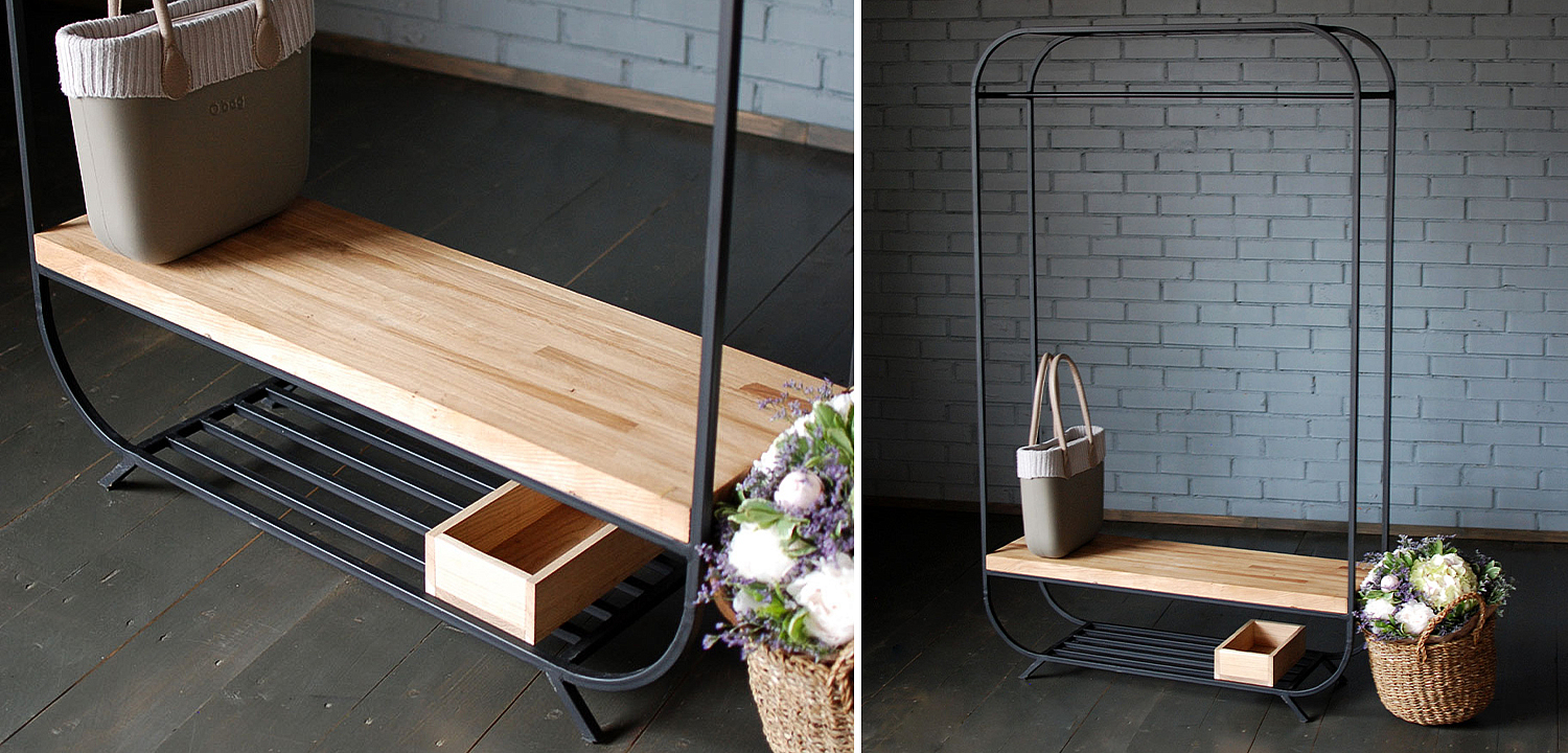 Рейл Cade Industrial Metal Rust Clothes Rail Рейл Cade Industrial Metal Rust Clothes Rail - Loft-Concept в Рязани