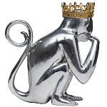 Статуэтка обезьяна в короне серебряная Golden Monkey варинант исполнения - 2 | Loft Concept в Рязани