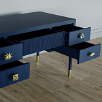 Письменный стол с 4-мя ящиками Elsa Dreams Blue варинант исполнения - 4 | Loft Concept в Рязани