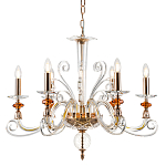 Люстра с 6-ю лампочками и изогнутыми прозрачными элементами из стекла Twisted Glass Candles Chandelier варинант исполнения - 1 | Loft Concept в Рязани