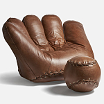 Дизайнерский кожаный пуф в виде бейсбольного мяча Poltronova Joe Ball Pouf варинант исполнения - 2 | Loft Concept в Рязани