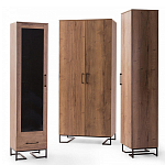 Шкаф-витрина в стиле лофт с чёрной стеклянной дверью Urban Style Space 2 варинант исполнения - 4 | Loft Concept в Рязани