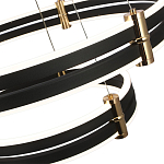 Люстра светодиодная с 3-мя плафонами в форме колец из акрила и алюминия с пультом для регулировки света Ring Horizontal Anthracite варинант исполнения - 2 | Loft Concept в Рязани