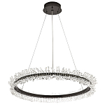 Кольцевая люстра с хрустальным декором Rowan Crystal Ring Horizontal Black Chandelier варинант исполнения - 2 | Loft Concept в Рязани