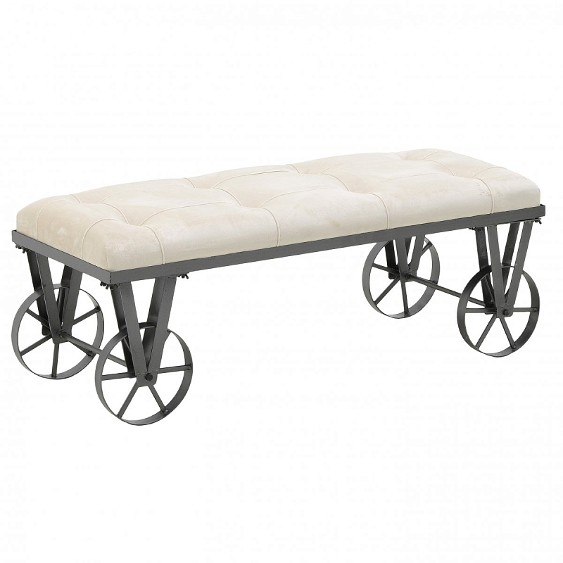 Банкетка Bench Seat Loft white Черный Молочный Банкетка Bench Seat Loft white Черный Молочный в Рязани | Loft Concept