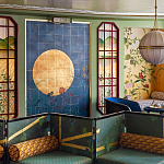 Обои ручная роспись Tsukimi Original colourway on gilded silk with antiquing варинант исполнения - 1 | Loft Concept в Рязани