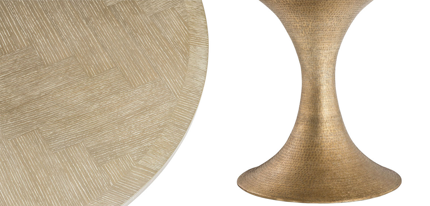 Обеденный стол Eichholtz DINING TABLE MELCHIOR ROUND brass Обеденный стол Eichholtz DINING TABLE MELCHIOR ROUND brass - Loft-Concept в Рязани
