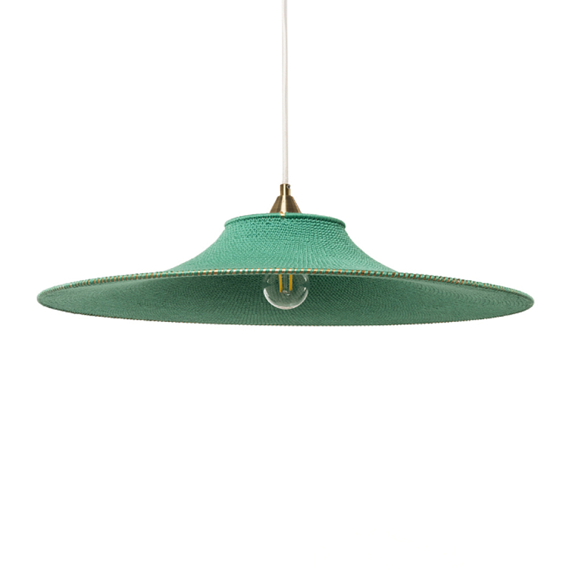 Подвесной вязаный зеленый светильник «Токио»  Зеленый в Рязани | Loft Concept 