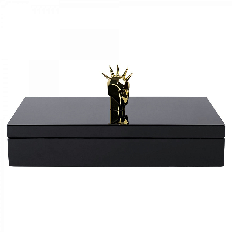 Шкатулка HEAD TRIP SCULPTURE BOX Черный Глянцевое золото Шкатулка HEAD TRIP SCULPTURE BOX Черный Глянцевое золото в Рязани | Loft Concept