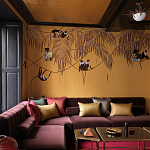 Обои с вышивкой ручной работы Étienne Original colourway on wool sateen варинант исполнения - 2 | Loft Concept в Рязани