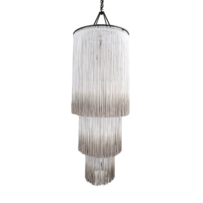 Люстра круглая трехъярусная из бахромы Milk Gradient Braided Fringe Молочный Люстра круглая трехъярусная из бахромы Milk Gradient Braided Fringe Молочный в Рязани | Loft Concept