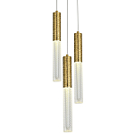 Подвесной светильник латунь Dew Drops Tube Brass Trio Hanging Lamp варинант исполнения - 1 | Loft Concept в Рязани