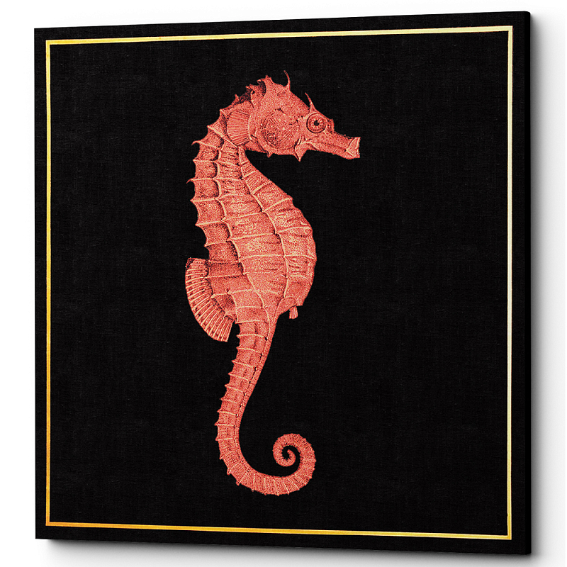 Постер Sea Horse Poster Черный Красный Постер Sea Horse Poster Черный Красный в Рязани | Loft Concept