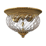 Потолочный светильник цвета латунь с прозрачным рифленым плафоном в форме чаши Hinkley варинант исполнения - 5 | Loft Concept в Рязани