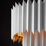 Люстра белая с гофрированным двойным абажуром Corrugated Double Lampshade варинант исполнения - 4 | Loft Concept в Рязани