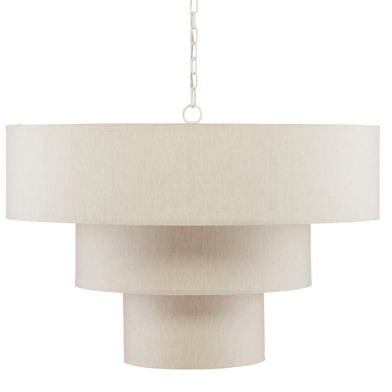 Люстра круглая трехъярусная с тканевыми абажурами Light Soft Glow Белый Люстра круглая трехъярусная с тканевыми абажурами Light Soft Glow Белый в Рязани | Loft Concept