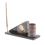 Настольный письменный набор из яшмы с часами Manager Organizer варинант исполнения - 2 | Loft Concept в Рязани