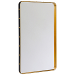 Зеркало прямоугольное в металлической раме с кожаной отделкой Loft in Reflection варинант исполнения - 1 | Loft Concept в Рязани