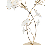 Настольная лампа с изогнутыми золотыми ветвями и белыми лепестками Wintery flovers варинант исполнения - 1 | Loft Concept в Рязани