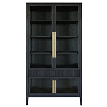 Витрина Primo со стеклянными фасадами и 2 ящиками Черный дуб варинант исполнения - 10 | Loft Concept в Рязани