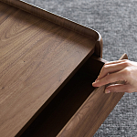 Прикроватный деревянный столик с 2-мя ящиками Moon Walnut Furniture варинант исполнения - 9 | Loft Concept в Рязани