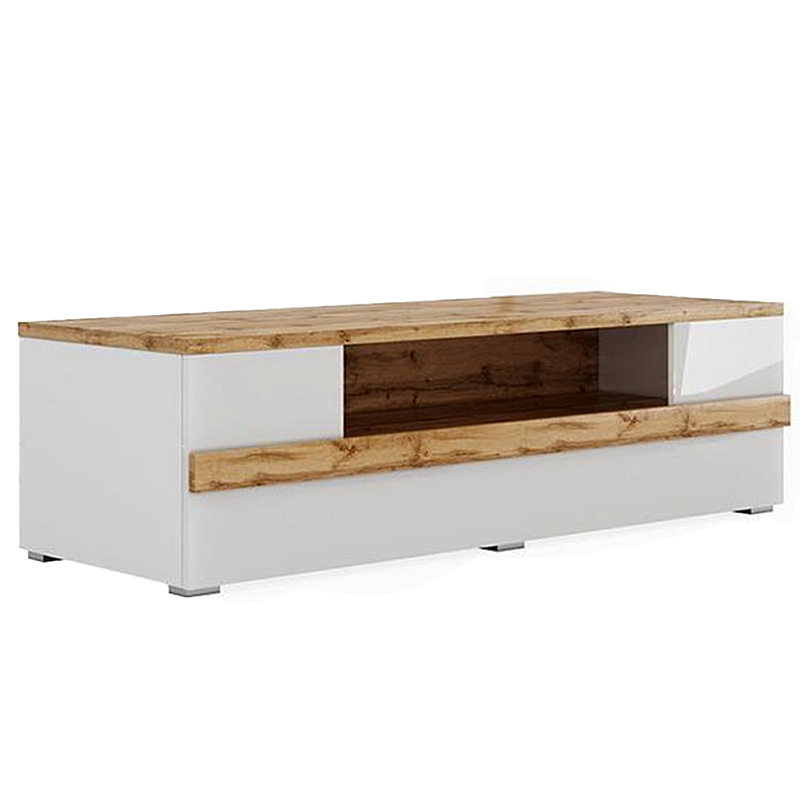 ТВ-тумба с белым глянцевым фасадом Grace of Furniture Глянцевый белый Дуб вотан ТВ-тумба с белым глянцевым фасадом Grace of Furniture Глянцевый белый Дуб вотан в Рязани | Loft Concept
