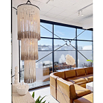 Люстра круглая трехъярусная из бахромы Milk Gradient Braided Fringe варинант исполнения - 3 | Loft Concept в Рязани