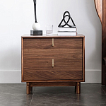 Прикроватный деревянный столик с ящиками Moon Walnut Furniture варинант исполнения - 2 | Loft Concept в Рязани