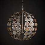 Люстра в форме шара с декором из круглых декоративных элементов Bright Shell Discs варинант исполнения - 3 | Loft Concept в Рязани