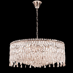 Люстра круглая с хрустальными подвесками на серебряном каркасе Roul Crystal Light варинант исполнения - 7 | Loft Concept в Рязани