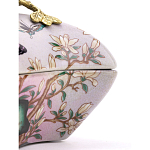 Шкатулка фиолетового цвета с рисунком бабочек и крышкой с фигуркой птицы на ветке Eden Garden варинант исполнения - 5 | Loft Concept в Рязани