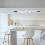 Люстра горизонтальная с волнистым белым плафоном Golden Swirl варинант исполнения - 11 | Loft Concept в Рязани