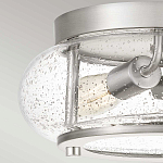 Потолочный светильник цвета никель с плафоном из прозрачного фактурного стекла Quoizel варинант исполнения - 2 | Loft Concept в Рязани