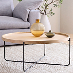 Журнальный стол с круглой деревянной столешницей Urban Style Space варинант исполнения - 2 | Loft Concept в Рязани