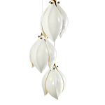 Подвесной светильник светодиодный с 6-ю белыми плафонами в виде цветов Flower Light Gold варинант исполнения - 3 | Loft Concept в Рязани